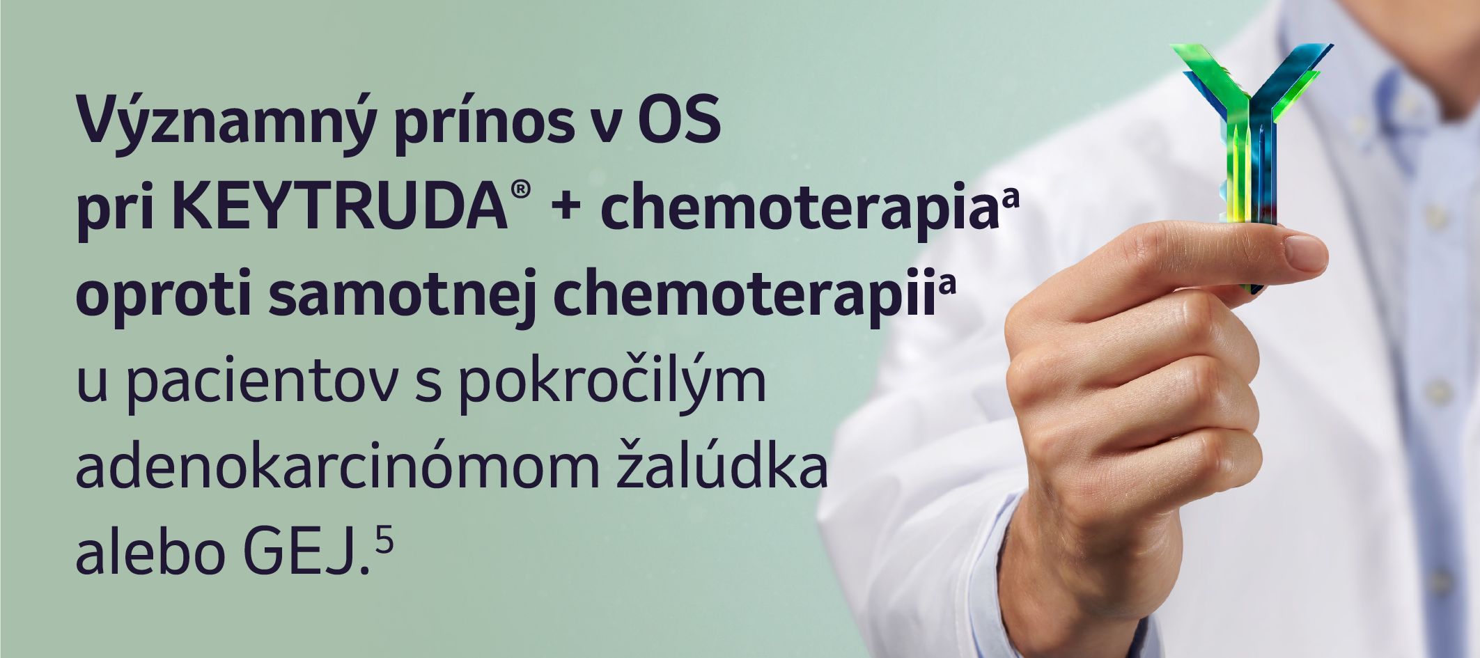 Významný prínos v OS pri KEYTRUDA® + chemoterapia oproti samotnej chemoterapiia u pacientov s pokročilým adenokarcinómom žalúdka alebo GEJ.