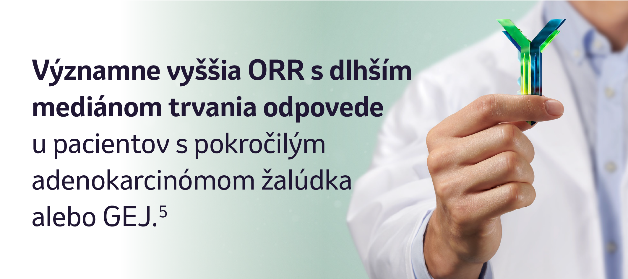 Významne vyššia ORR s dlhším mediánom trvania odpovede u pacientov s pokročilým adenokarcinómom žalúdka alebo GEJ.