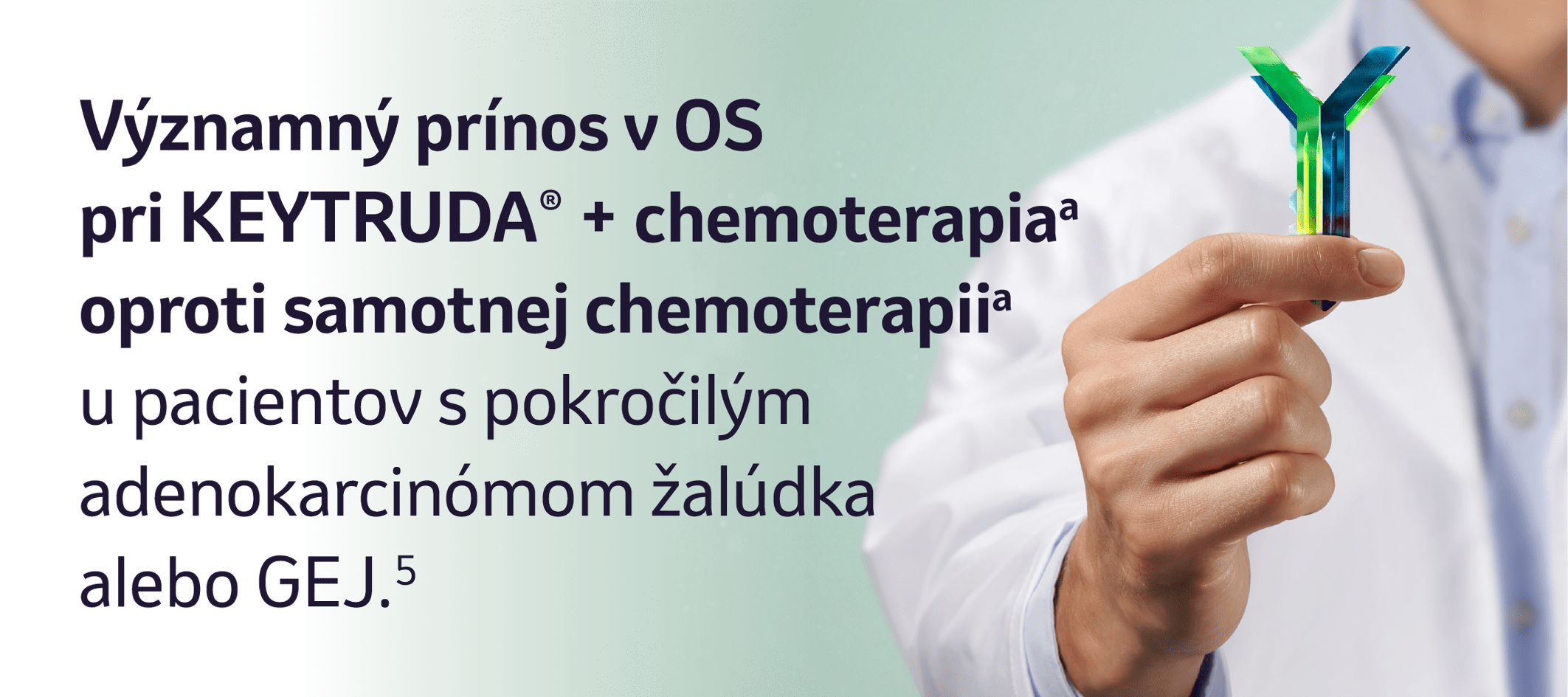 Významný prínos v OS pri KEYTRUDA® + chemoterapia oproti samotnej chemoterapii u pacientov s pokročilým adenokarcinómom žalúdka alebo GEJ.